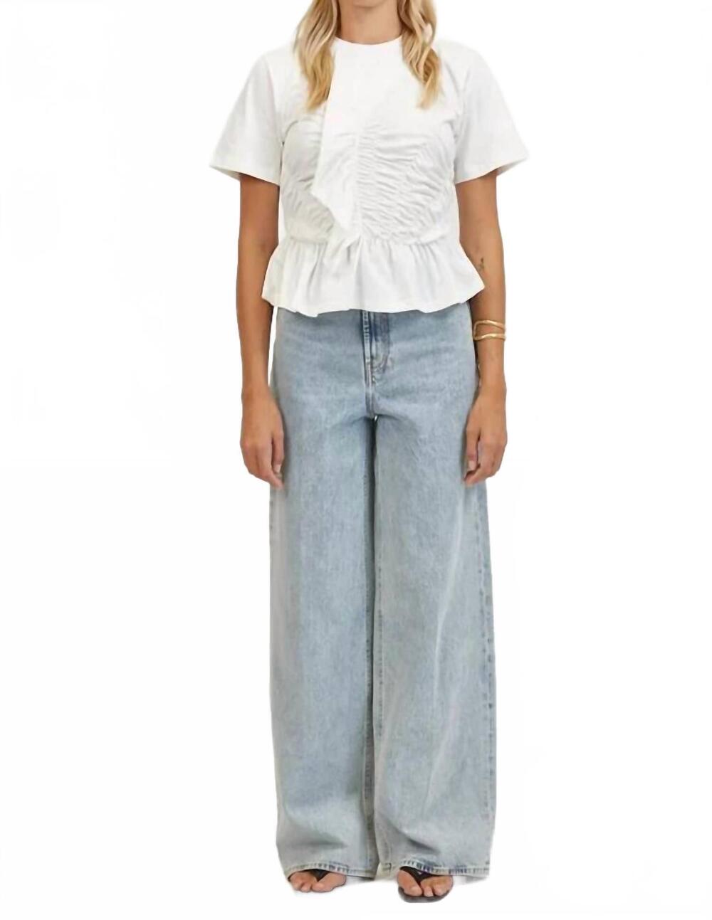 NEW A.REN juliette crew neck top in white